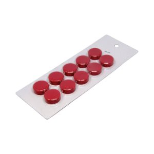 SMALL RED MAGNETIC DISCS | SOLD IN CARDS OF 10