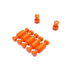 SMALL ORANGE NEODYMIUM PIN MAGNETS| CARDS OF 10