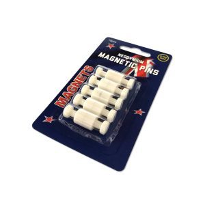 SMALL WHITE NEODYMIUM PIN MAGNETS| CARDS OF 10