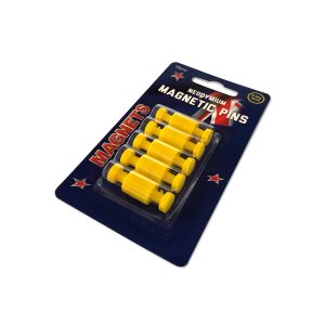 SMALL YELLOW NEODYMIUM PIN MAGNETS| CARDS OF 10
